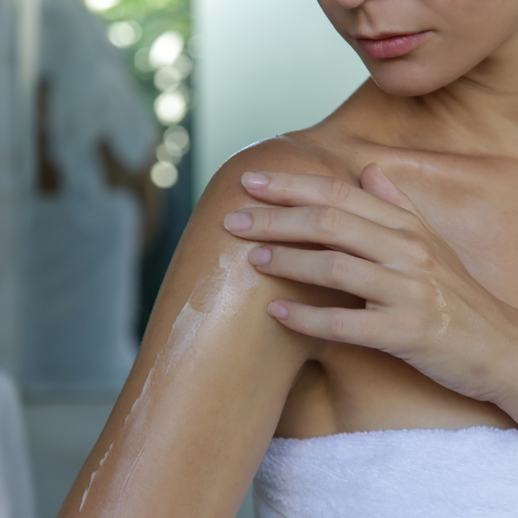 how to use body oil after shower